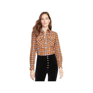 Veronica Beard BARNETTE FLANNEL PLAID SHIRT - 8